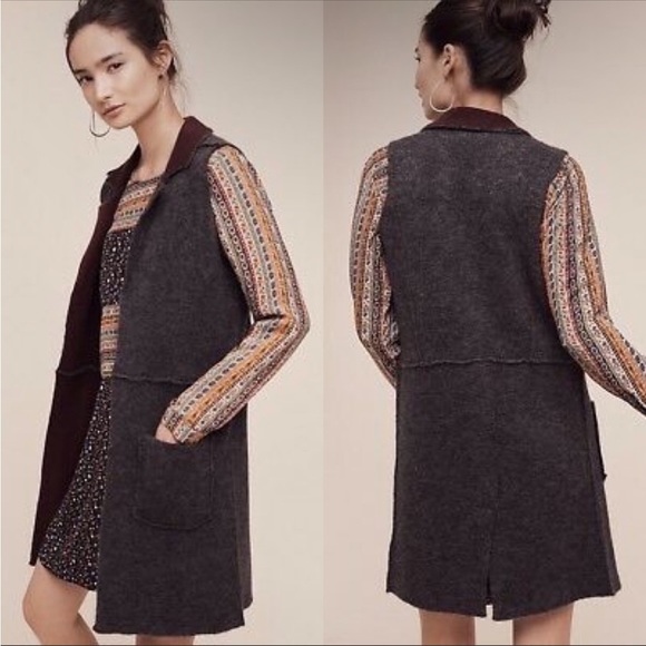 Moth Jackets & Blazers - ANTHROPOLOGIE Moth wool blend gray long duster cardigan